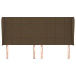 Tête de lit avec oreilles Marron foncé 163x23x118/128 cm Tissu 