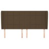 Tête de lit avec oreilles Marron foncé 163x23x118/128 cm Tissu 
