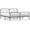 Cadre de lit métal sans matelas avec pied de lit noir 200x200cm 