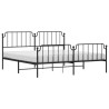 Cadre de lit métal sans matelas avec pied de lit noir 200x200cm 