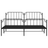 Cadre de lit métal sans matelas avec pied de lit noir 200x200cm 