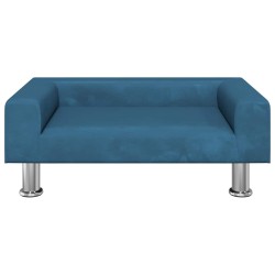 Lit pour chien bleu 70x45x26,5 cm velours 