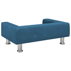 Lit pour chien bleu 70x45x26,5 cm velours 