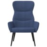 Chaise de relaxation avec tabouret Bleu Tissu 