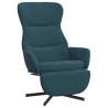 Chaise de relaxation avec repose-pied Bleu Velours 