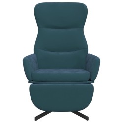 Chaise de relaxation avec repose-pied Bleu Velours 