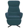 Chaise de relaxation avec repose-pied Bleu Velours 