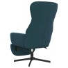 Chaise de relaxation avec repose-pied Bleu Velours 