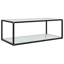 Table basse Blanc 100x50x35 cm Verre trempé 
