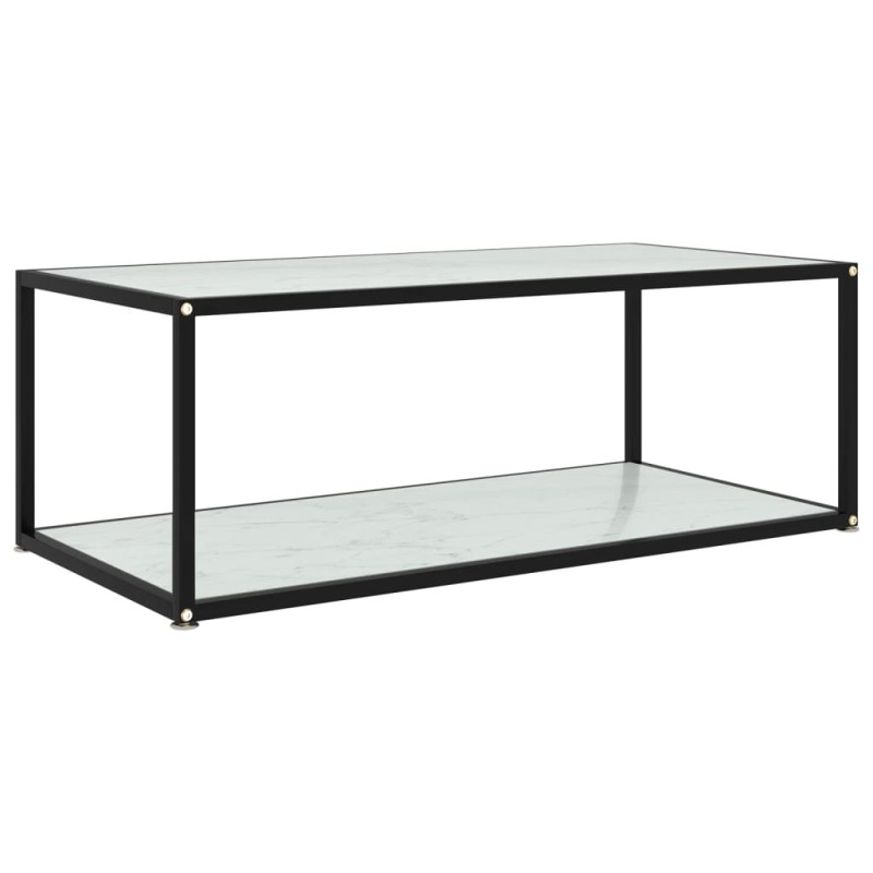 Table basse Blanc 100x50x35 cm Verre trempé Table basse Blanc 100x50x35 cm Verre trempé