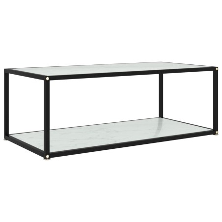 Table basse Blanc 100x50x35 cm Verre trempé 
