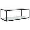 Table basse Blanc 100x50x35 cm Verre trempé 