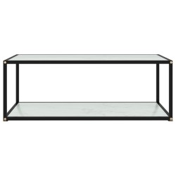 Table basse Blanc 100x50x35 cm Verre trempé 