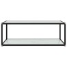 Table basse Blanc 100x50x35 cm Verre trempé 