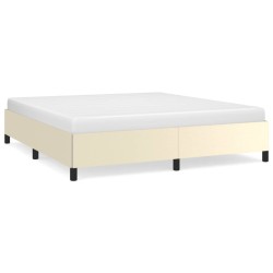 Cadre de lit sans matelas crème 180x200 cm similicuir 