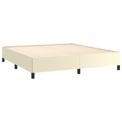 Cadre de lit sans matelas crème 180x200 cm similicuir 