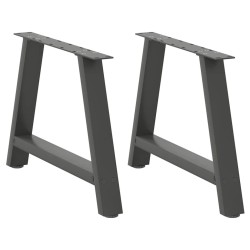 Pieds de table basse en forme de A 2 pièces Anthracite 70 x (42-43) cm Acier 