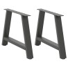 Pieds de table basse en forme de A 2 pièces Anthracite 70 x (42-43) cm Acier 