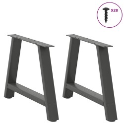 Pieds de table basse en forme de A 2 pièces Anthracite 70 x (42-43) cm Acier 
