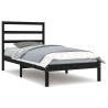 Cadre de lit sans matelas noir 100x200 cm bois massif de pin 