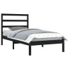 Cadre de lit sans matelas noir 100x200 cm bois massif de pin 