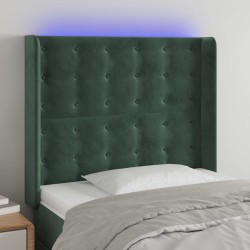 Tête de lit à LED Vert foncé 103x16x118/128 cm Velours 