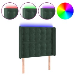 Tête de lit à LED Vert foncé 103x16x118/128 cm Velours 