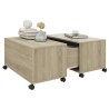 Table basse chêne sonoma 75x75x38 cm bois d'ingénierie 