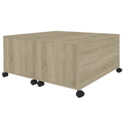 Table basse chêne sonoma 75x75x38 cm bois d'ingénierie 