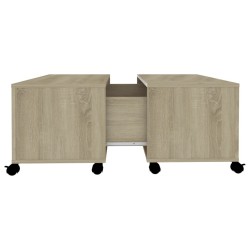 Table basse chêne sonoma 75x75x38 cm bois d'ingénierie 