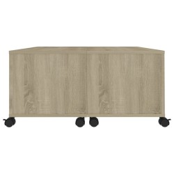 Table basse chêne sonoma 75x75x38 cm bois d'ingénierie 