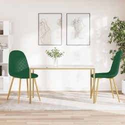 Chaises à manger lot de 2 Vert foncé Velours 