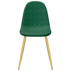 Chaises à manger lot de 2 Vert foncé Velours 