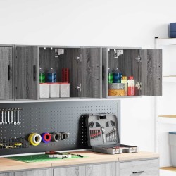 Armoires murales de garage 2 pcs sonoma gris bois d'ingénierie 