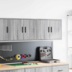 Armoires murales de garage 2 pcs sonoma gris bois d'ingénierie 