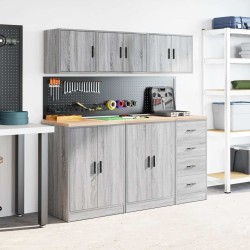 Armoires murales de garage 2 pcs sonoma gris bois d'ingénierie 