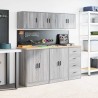 Armoires murales de garage 2 pcs sonoma gris bois d'ingénierie 