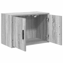 Armoires murales de garage 2 pcs sonoma gris bois d'ingénierie 