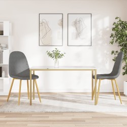 Chaises à manger lot de 2 Gris clair Velours 
