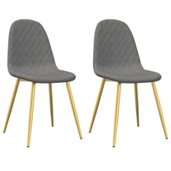 Chaises à manger lot de 2 Gris clair Velours 