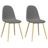 Chaises à manger lot de 2 Gris clair Velours 