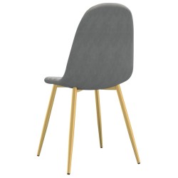Chaises à manger lot de 2 Gris clair Velours 