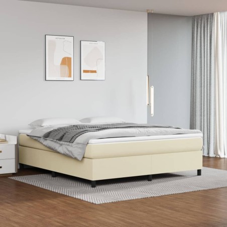 Cadre de lit sans matelas crème 180x200 cm similicuir 