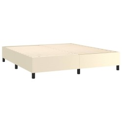 Cadre de lit sans matelas crème 180x200 cm similicuir 