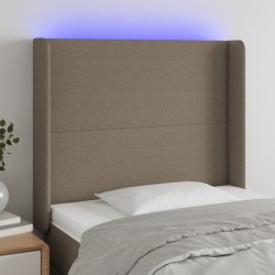 Tête de lit à LED Taupe 93x16x118/128 cm Tissu 