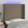 Tête de lit à LED Taupe 93x16x118/128 cm Tissu 