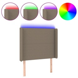 Tête de lit à LED Taupe 93x16x118/128 cm Tissu 