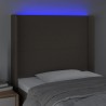 Tête de lit à LED Taupe 93x16x118/128 cm Tissu 