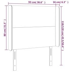 Tête de lit à LED Taupe 93x16x118/128 cm Tissu 