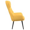 Chaise de relaxation avec tabouret Jaune moutarde Tissu 
